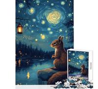 Puzzle de 1000 pièces pour Adolescents Écureuil sous Un Ciel étoilé - Décoration Jouet pour Les Jeux éducatifs et Les Moments de complicité en Couple Dimensions 38x26cm