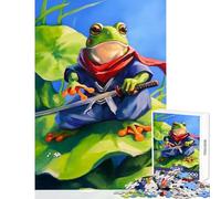 Puzzle de 1000 pièces pour Adolescents Eden Garden Samurai Frog, décoration intérieure, Jouet, Cadeau d'anniversaire, Jeu éducatif, activités Amusantes à la Maison (Taille 38x52cm)