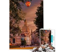 Puzzle de 1000 pièces pour Adolescents Église Notre-Dame de Dresde Allemagne Jeu de précision et de découpe pour Adultes Activités ludiques à Faire à la Maison (50x75cm)
