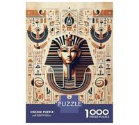 Puzzle De 1000 Pièces pour Adolescents Egyptian Pharaoh Art Print Puzzle Adulte Jeu Manuel D'assemblage De Motifs Idéal comme Cadeau 38x26cm/1000pcs