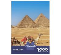Puzzle De 1000 Pièces pour Adolescents Egyptian Pyramids Puzzle pour Adultes Jeux Relaxants Découpe De Précision Difficile Et Stimulant 52x38cm/1000pcs