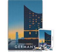 Puzzle de 1000 pièces pour Adolescents, Elbphilharmonie, Allemagne Jeu éducatif Familial, Cadeau d'anniversaire, œuvre d'art Dimensions 38x26cm