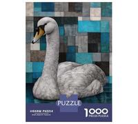 Puzzle De 1000 Pièces pour Adolescents Elegant Swan in Blue Mosaic Puzzles pour Adultes Difficile, Stimulant Et Amusant À Terminer, Un Jeu Familial Amusant 38x26cm/1000pcs