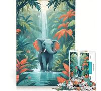 Puzzle de 1000 pièces pour Adolescents, éléphant dans la Jungle luxuriante, Jeu éducatif, Difficile, Cadeau d'anniversaire, Cadeau de Voyage, 50x75cm