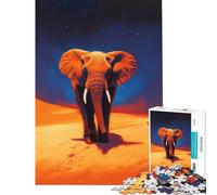 Puzzle de 1000 pièces pour Adolescents Éléphant géant du désert Jouet éducatif et ludique Jeu Anti-Stress (Dimensions 75x50cm)