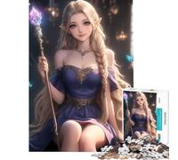 Puzzle de 1000 pièces pour Adolescents Elfe Mystique et bâton Jouet éducatif pour l'apprentissage amélioration de la mémoire Cadeau d'anniversaire (Taille 50x75cm)