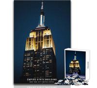Puzzle de 1000 pièces pour Adolescents - Empire State Building - Jeu de société Familial - Niveau de difficulté élevé - Anti-Stress - Dimensions 38x26cm