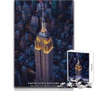 Puzzle de 1000 pièces pour Adolescents - Empire State Building - Jeu de société Familial - Niveau de difficulté élevé - Anti-Stress - Dimensions 38x26cm