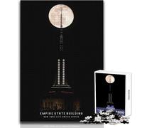 Puzzle de 1000 pièces pour Adolescents - Empire State Building - Jeu éducatif Familial - Cadeau d'anniversaire - Œuvre d'art - Dimensions 50x75cm