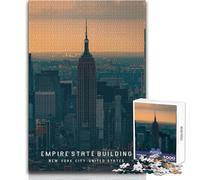 Puzzle de 1000 pièces pour Adolescents - Empire State Building - Jeu éducatif Familial - Cadeau d'anniversaire - Œuvre d'art - Dimensions 50x75cm