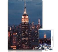 Puzzle de 1000 pièces pour Adolescents - Empire State Building - Jeu éducatif Familial - Défi Difficile - Cadeau Amusant - Dimensions 38x52cm
