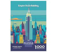 Puzzle De 1000 Pièces pour Adolescents Empire State Building Puzzles pour Adolescents, Jouets À Monter Soi-même, Découpe De Précision, Cadeaux De Noël Et d'anniversaire 52x38cm/1000pcs