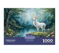 Puzzle De 1000 Pièces Pour Adolescents Enchanted Forest Deer Scene Puzzles Pour Adolescents : Amusants Et Humoristiques ! Stimulez Votre Cerveau ! Soirée Jeux Et Divertissement En Famille 70x50cm/1000