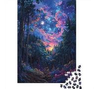 Puzzle De 1000 Pièces pour Adolescents Enchanted Forest Night Sky -1 Casse-têtes pour Adultes - Jeu De Réflexion, Analyse Et Logique - Stimule Le Cerveau 70x50cm/1000pcs