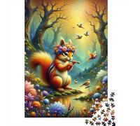 Puzzle De 1000 Pièces pour Adolescents Enchanted Forest Squirrel Puzzle Adulte Jeu Familial Analyse Et Logique Cadeaux d'anniversaire Et Cadeaux Uniques 52x38cm/1000pcs