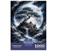 Puzzle De 1000 Pièces pour Adolescents Enchanted Moonlit Bonsai Waterfall Casse-tête pour Adolescents - Jeu Difficile Et Stimulant - Cadeau 38x26cm/1000pcs