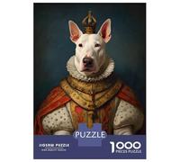 Puzzle De 1000 Pièces pour Adolescents English Bull Terrier King Puzzles pour Adolescents - Jeu Manuel - Une Œuvre d'art - Cadeaux Uniques pour Un Anniversaire Ou Noël 52x38cm/1000pcs