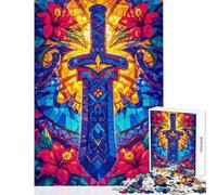 Puzzle de 1000 pièces pour Adolescents Épée de lumière Florale Jeux relaxants pour Toute la Famille Jouet Anti-Stress Collection d'artistes Beaux-Arts (50x75cm)