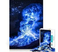 Puzzle de 1000 pièces pour Adolescents Éruption volcanique Bleue,articulations Lisses,Jeu de réflexion Amusant,Cadeau Relaxant,activité de Loisirs pour Noël (50x75cm)