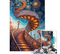 Puzzle de 1000 pièces pour Adolescents escalier orné vers Le Ciel Puzzle Adulte Jeu Pratique d'analyse et de logique Cadeau d'anniversaire et Cadeau Unique (Taille 38x52cm)