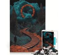 Puzzle de 1000 pièces pour Adolescents Escalier surréaliste vers Le Ciel Jeu Pratique Défi Difficile Collection d'artistes Beaux-Arts 38x26cm