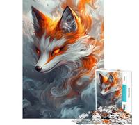 Puzzle de 1000 pièces pour Adolescents Esprit du Renard Ardent Puzzle décoratif Mural Motif à Assembler Cadeau Anti-Stress (Taille 50x75cm)