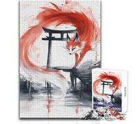 Puzzle de 1000 pièces pour Adolescents:Esprit Kitsune à la Porte Torii Un Passe-Temps paisible et satisfaisant Assemblage Parfait Découpe de précision Dimensions:50x75cm