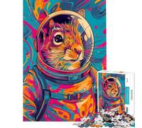 Puzzle de 1000 pièces pour Adolescents et Adultes Astronaute Écureuil Espace Jeu de réflexion Découpe de précision Difficile et Stimulant (Dimensions 50x75cm)