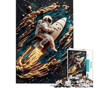 Puzzle de 1000 pièces pour Adolescents et Adultes Astronaute sur Une fusée Jeu de réflexion Stimulant et Difficile (Taille 50x75cm)