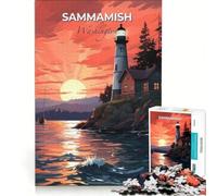 Puzzle de 1000 pièces pour Adolescents, État de Washington, Sammamish, Impossible Game, Cadeau d'anniversaire, avec Poster et Feuille de Questions Assortis 38x52cm