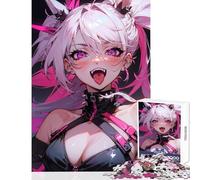 Puzzle de 1000 pièces pour Adolescents Evangeline la Vampire déjantée Décoration intérieure Jouet Cadeau d'anniversaire Jeu Pratique avec Poster et fiche de Questions Assortis Dimensions 38x26cm