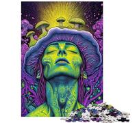 Puzzle de 1000 pièces pour Adolescents Éveil psychédélique Fusion surréaliste de Champignons Défi Difficile pour Adolescents Idée Cadeau d'anniversaire ou de Noël Jeu de réflexion Familial (38x26cm)