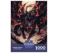 Puzzle De 1000 Pièces pour Adolescents Evil Black Kitsune Fox Puzzles pour Adultes, Jeu Familial Difficile, Défi Idéal comme Cadeau 38x26cm/1000pcs