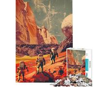 Puzzle de 1000 pièces pour Adolescents Exploration de Mars Puzzle Vintage pour Adultes Jeu Manuel de découpe de précision activités Amusantes à Faire à la Maison (Taille 38x52cm)