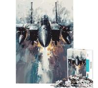 Puzzle de 1000 pièces pour Adolescents F-Eagle Jet Takeoff Jeu intellectuel et Manuel Anti-Stress pour Les Amateurs de Jeux (Dimensions 38x26cm)
