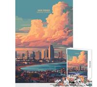 Puzzle de 1000 pièces pour Adolescents fabriqué à San Diego Californie États-Unis Jeu Anti-Stress idée Cadeau Jeu Familial pour stimuler Le Cerveau et la dextérité Dimensions 38x52cm