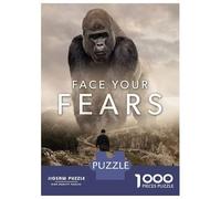 Puzzle De 1000 Pièces pour Adolescents Face Your Fears Gorilla Puzzle Adulte Jeu Manuel D'assemblage De Motifs Idéal comme Cadeau 52x38cm/1000pcs