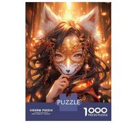 Puzzle de 1000 pièces pour adolescents Fairy Fox Girl Anime Adulte Jeu familial Décoration parfaite Activités amusantes à la maison 70 x 50 cm/1000 pièces
