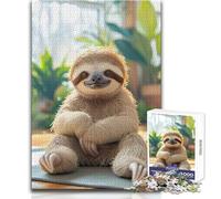 Puzzle de 1000 pièces pour Adolescents:Faites du Yoga comme Un Paresseux, Un Jeu de précision apaisant et Relaxant pour Les Loisirs Dimensions:38x26cm