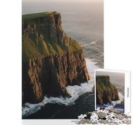 Puzzle de 1000 pièces pour Adolescents Falaises de Moher Irlande Jeu à Monter soi-même Idée Cadeau Activité Manuelle Amusante à Faire à la Maison Dimensions 38x52cm