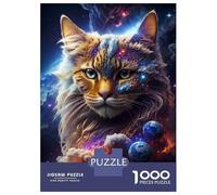 Puzzle De 1000 Pièces pour Adolescents Fantastic Cat Puzzle Adulte Jeu Manuel Amusant Et Humoristique Interaction Parent-Enfant 52x38cm/1000pcs