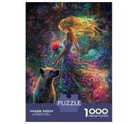 Puzzle De 1000 Pièces pour Adolescents Fantasy Artwork with Girl and Wolf Puzzles pour Adultes : Jeux Amusants Et Originaux, Cadeaux d'anniversaire Et De Noël Uniques Et Humoristiques 70x50cm/1000pcs