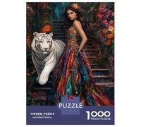 Puzzle De 1000 Pièces pour Adolescents Fantasy Artwork with Tiger Puzzle pour Adultes Jeu Manuel Défi Difficile Est Idéal comme Cadeau 70x50cm/1000pcs