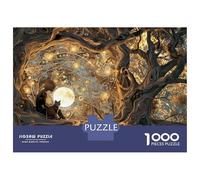 Puzzle De 1000 Pièces pour Adolescents Fantasy Forest with Cats Puzzle pour Adultes Jeu Manuel Décoration Murale Cadeaux pour Amis Et Famille 52x38cm/1000pcs