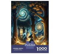Puzzle De 1000 Pièces pour Adolescents Fantasy Forest with Spiral Nebula Puzzles pour Adolescents Jeux De Détente Difficulté Difficile Cadeaux pour Les Amis Et La Famille 38x26cm/1000pcs