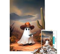 Puzzle de 1000 pièces pour Adolescents Far West Cowboy et fantômes Jeu Pratique Défi intellectuel Jouet addictif Idée Cadeau Parfaite pour Femmes (Dimensions 50x75cm)