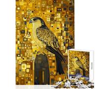 Puzzle de 1000 pièces pour Adolescents Faucon d'or Style Gustav Klimt Jouet à Monter soi-même Cadeau pour Femmes et Hommes Jeu Pratique pour renforcer Les Liens Amoureux Dimensions 38x26cm