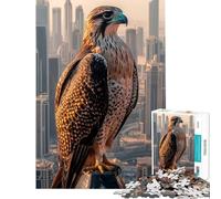Puzzle de 1000 pièces pour Adolescents Faucon survolant Dubaï Jeux relaxants et addictifs pour cultiver la Patience Un et Un défi Stimulant (Dimensions 50x75cm)