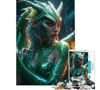 Puzzle de 1000 pièces pour Adolescents Femme Dragon Hybride Jeu de détente Jouet intellectuel Idée Cadeau et Jouet Activités familiales (Dimensions 38x52cm)