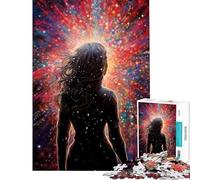 Puzzle de 1000 pièces pour Adolescents Femme Face à Une Explosion Cosmique Stimule Le Cerveau Jeu Amusant pour Toute la Famille Convient aux 14 Ans et Plus (50x75cm)